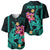 Custom Polynesian Baseball Jersey Hawaiian Warriors with Tribal Shark Tattoos - Turquoise LT9 - Polynesian Pride