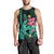 Custom Polynesian Men Tank Top Hawaiian Warriors with Tribal Shark Tattoos - Turquoise LT9 - Polynesian Pride