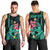 Custom Polynesian Men Tank Top Hawaiian Warriors with Tribal Shark Tattoos - Turquoise LT9 - Polynesian Pride