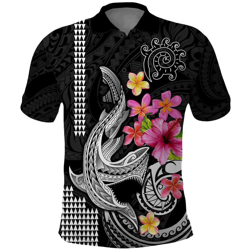 Custom Polynesian Polo Shirt Hawaiian Warriors with Tribal Shark Tattoos White LT9 White - Polynesian Pride