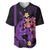 Custom Polynesian Baseball Jersey Hawaiian Warriors with Tribal Shark Tattoos - Purple LT9 Purple - Polynesian Pride