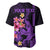 Custom Polynesian Baseball Jersey Hawaiian Warriors with Tribal Shark Tattoos - Purple LT9 - Polynesian Pride