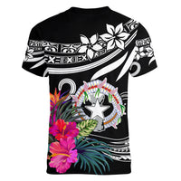 Custom Northern Mariana Islands Women V Neck T Shirt Happy Independence Day LT9 - Polynesian Pride