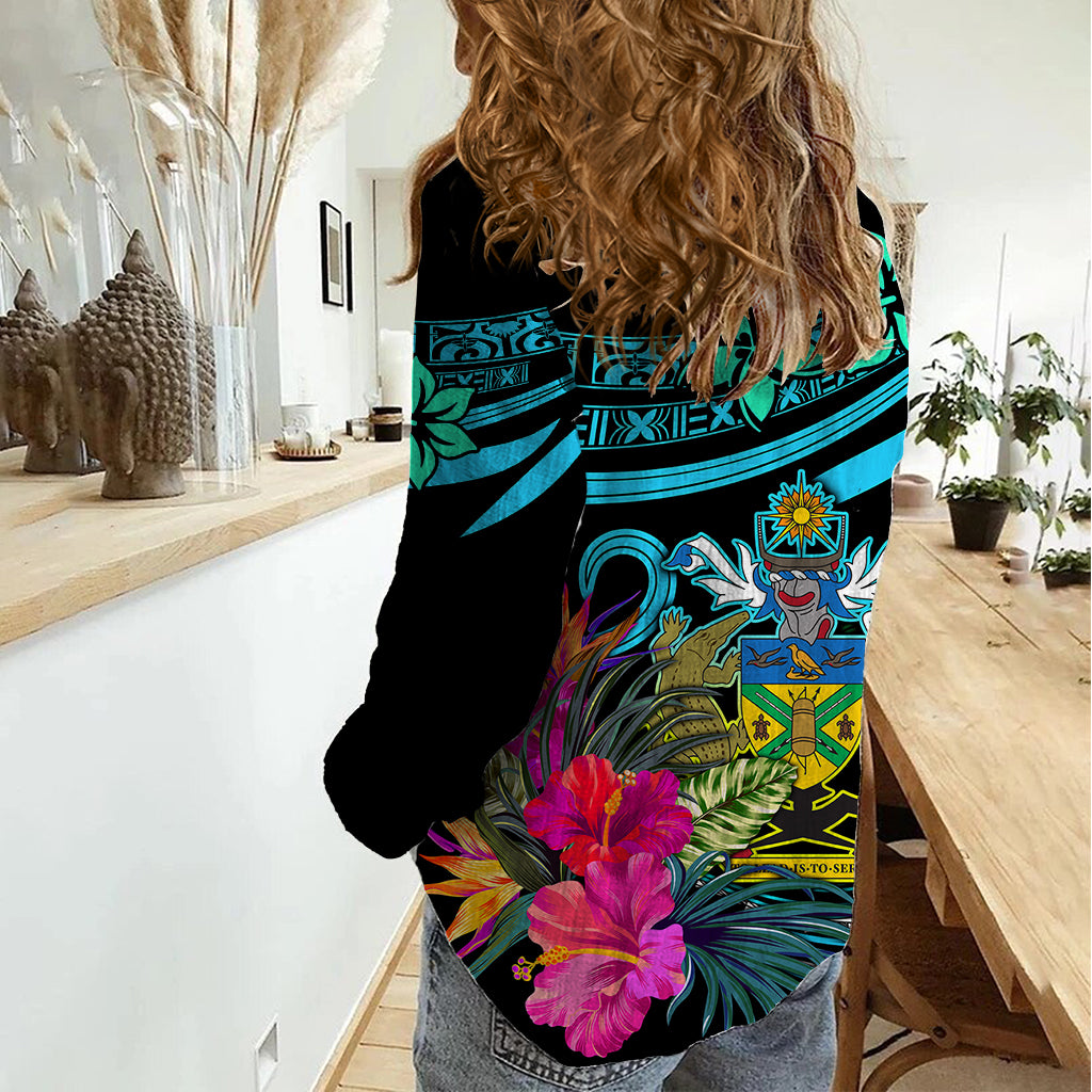 Solomon Islands Women Casual Shirt Happy Independence Day LT9 - Polynesian Pride