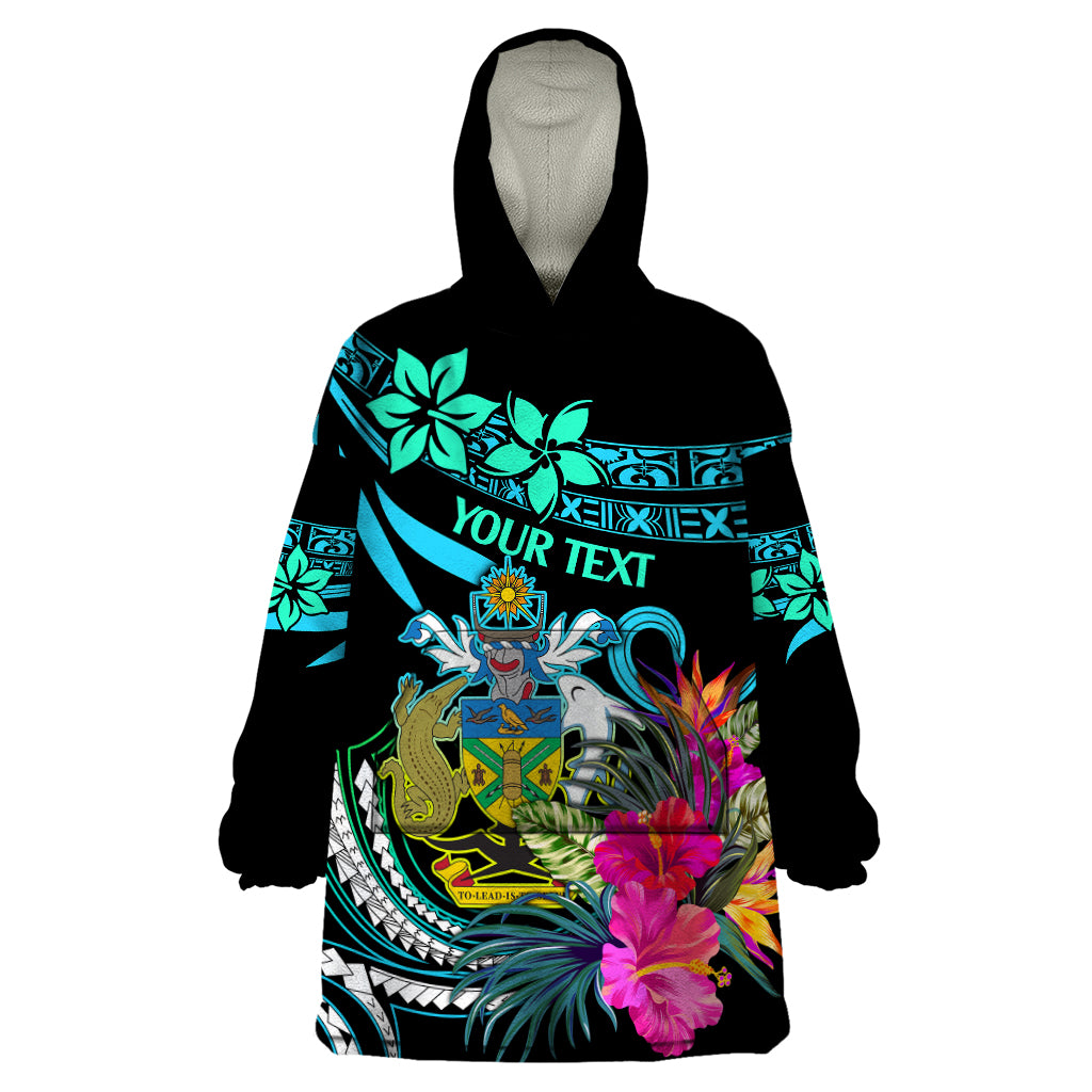 Custom Solomon Islands Wearable Blanket Hoodie Happy Independence Day LT9 One Size Blue - Polynesian Pride