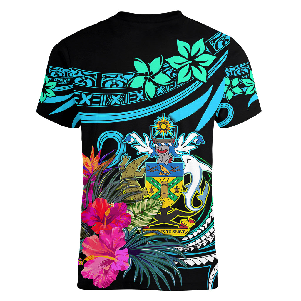 Custom Solomon Islands Women V Neck T Shirt Happy Independence Day LT9 - Polynesian Pride