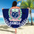 Personalised Samoa Coat Of Arms Beach Blanket With Polynesian Pattern Version