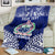 Personalised Samoa Coat Of Arms Blanket With Polynesian Pattern Version