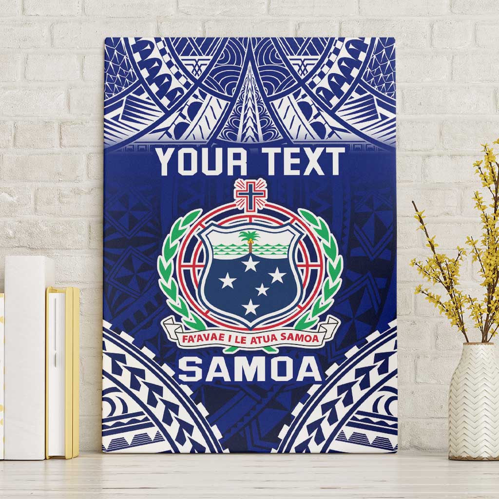 Personalised Samoa Coat Of Arms Canvas Wall Art With Polynesian Pattern Version