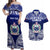 Personalised Samoa Coat Of Arms Couples Matching Off Shoulder Maxi Dress and Hawaiian Shirt With Polynesian Pattern Version