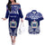 Personalised Samoa Coat Of Arms Couples Matching Off The Shoulder Long Sleeve Dress and Hawaiian Shirt With Polynesian Pattern Version