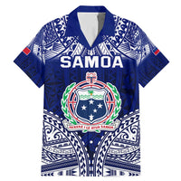Personalised Samoa Coat Of Arms Family Matching Mermaid Dress and Hawaiian Shirt With Polynesian Pattern Version
