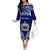 Personalised Samoa Coat Of Arms Family Matching Off The Shoulder Long Sleeve Dress and Hawaiian Shirt With Polynesian Pattern Version