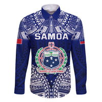 Personalised Samoa Coat Of Arms Family Matching Off Shoulder Short Dress and Hawaiian Shirt With Polynesian Pattern Version