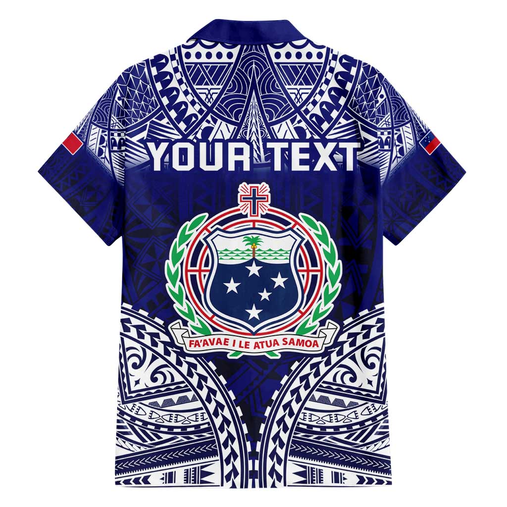 Personalised Samoa Coat Of Arms Family Matching Short Sleeve Bodycon Dress and Hawaiian Shirt With Polynesian Pattern Version