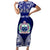 Personalised Samoa Coat Of Arms Family Matching Short Sleeve Bodycon Dress and Hawaiian Shirt With Polynesian Pattern Version