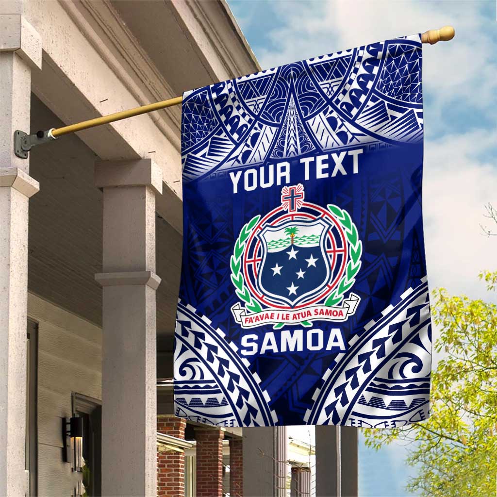 Personalised Samoa Coat Of Arms Garden Flag With Polynesian Pattern Version