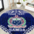 Personalised Samoa Coat Of Arms Round Carpet With Polynesian Pattern Version