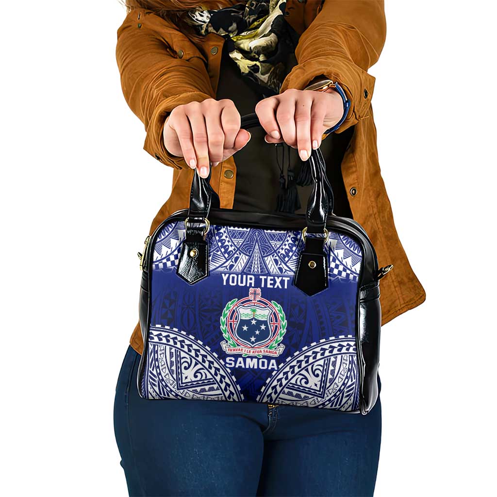 Personalised Samoa Coat Of Arms Shoulder Handbag With Polynesian Pattern Version