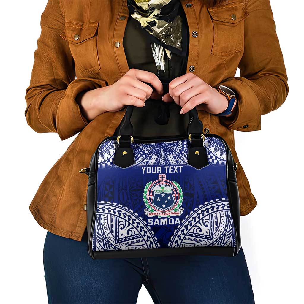 Personalised Samoa Coat Of Arms Shoulder Handbag With Polynesian Pattern Version