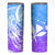 Polynesian Tribal Plumeria Skinny Tumbler with Hawaii Kanaka Maoli Blue Gradient Version