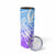 Polynesian Tribal Plumeria Skinny Tumbler with Hawaii Kanaka Maoli Blue Gradient Version