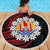 Tahitian Coat Of Arm and Tiare Flower Beach Blanket Polynesian Tribal Tattoo