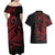 Tahitian Coat Of Arm and Tiare Flower Couples Matching Off Shoulder Maxi Dress and Hawaiian Shirt Polynesian Tribal Tattoo