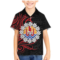 Tahitian Coat Of Arm and Tiare Flower Family Matching Mermaid Dress and Hawaiian Shirt Polynesian Tribal Tattoo