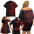 Tahitian Coat Of Arm and Tiare Flower Family Matching Off Shoulder Short Dress and Hawaiian Shirt Polynesian Tribal Tattoo