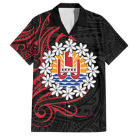 Tahitian Coat Of Arm and Tiare Flower Family Matching Tank Maxi Dress and Hawaiian Shirt Polynesian Tribal Tattoo