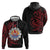 Tahitian Coat Of Arm and Tiare Flower Hoodie Polynesian Tribal Tattoo