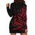 Tahitian Coat Of Arm and Tiare Flower Hoodie Dress Polynesian Tribal Tattoo