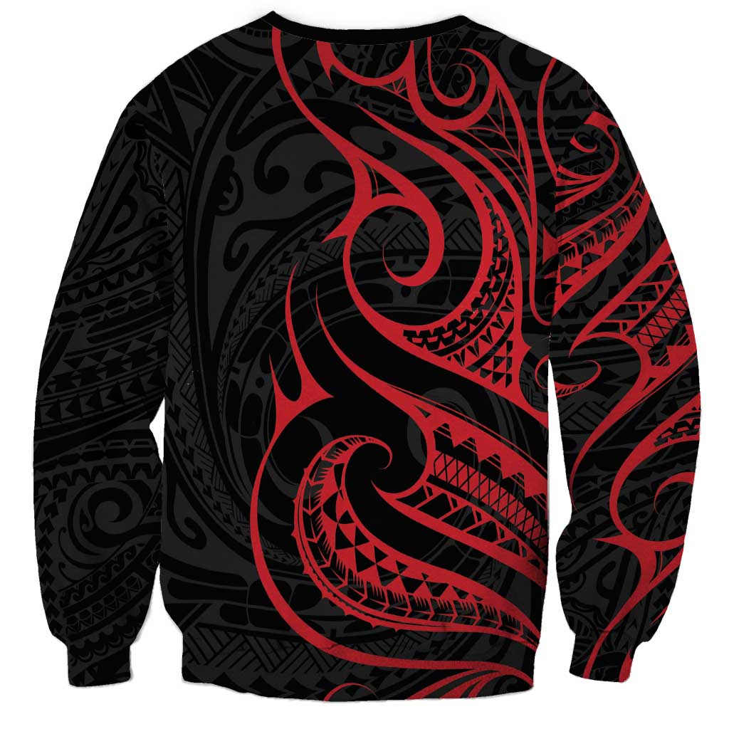 Tahitian Coat Of Arm and Tiare Flower Sweatshirt Polynesian Tribal Tattoo