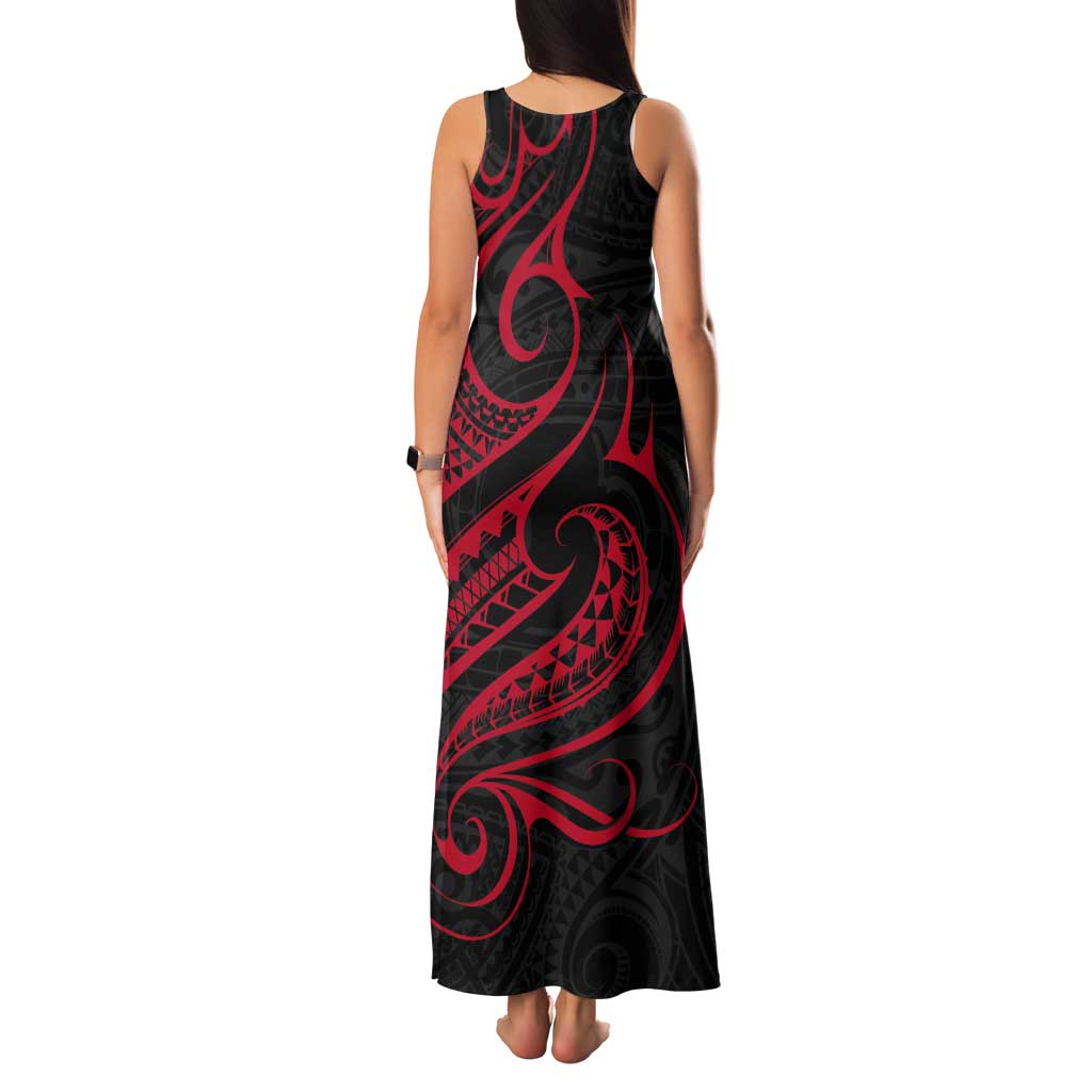 Tahitian Coat Of Arm and Tiare Flower Tank Maxi Dress Polynesian Tribal Tattoo