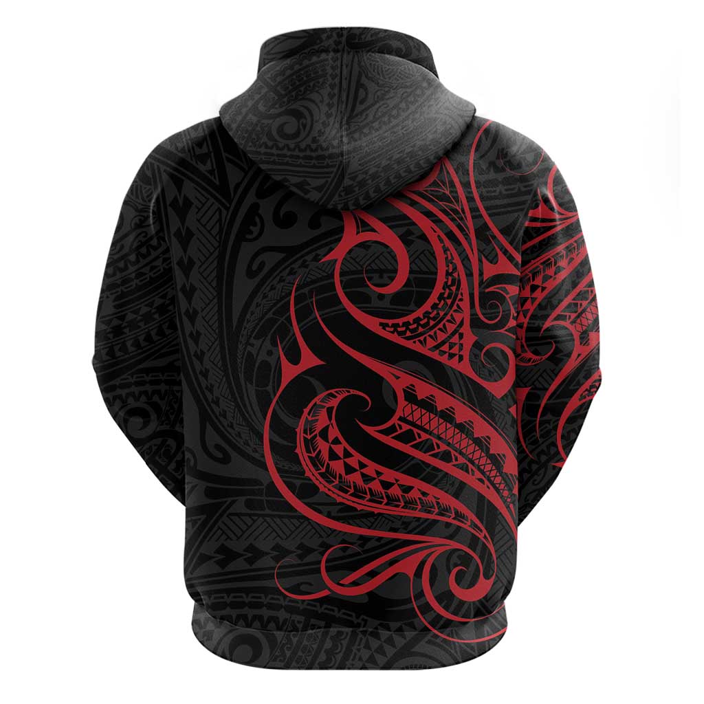 Tahitian Coat Of Arm and Tiare Flower Zip Hoodie Polynesian Tribal Tattoo