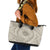 Tahitian Tiare Flower Leather Tote Bag Beige Polynesian Pattern