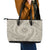 Tahitian Tiare Flower Leather Tote Bag Beige Polynesian Pattern