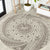 Tahitian Tiare Flower Round Carpet Beige Polynesian Pattern