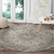 Tahitian Tiare Flower Round Carpet Beige Polynesian Pattern