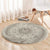 Tahitian Tiare Flower Round Carpet Beige Polynesian Pattern