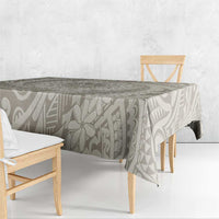 Tahitian Tiare Flower Tablecloth Beige Polynesian Pattern
