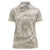 Tahitian Tiare Flower Women Polo Shirt Beige Polynesian Pattern