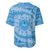 Tahitian Tiare Flower Baseball Jersey Blue Polynesian Pattern