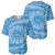 Tahitian Tiare Flower Baseball Jersey Blue Polynesian Pattern