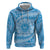 Tahitian Tiare Flower Hoodie Blue Polynesian Pattern