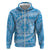 Tahitian Tiare Flower Hoodie Blue Polynesian Pattern