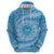 Tahitian Tiare Flower Hoodie Blue Polynesian Pattern