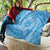 Tahitian Tiare Flower Quilt Blue Polynesian Pattern