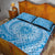 Tahitian Tiare Flower Quilt Bed Set Blue Polynesian Pattern